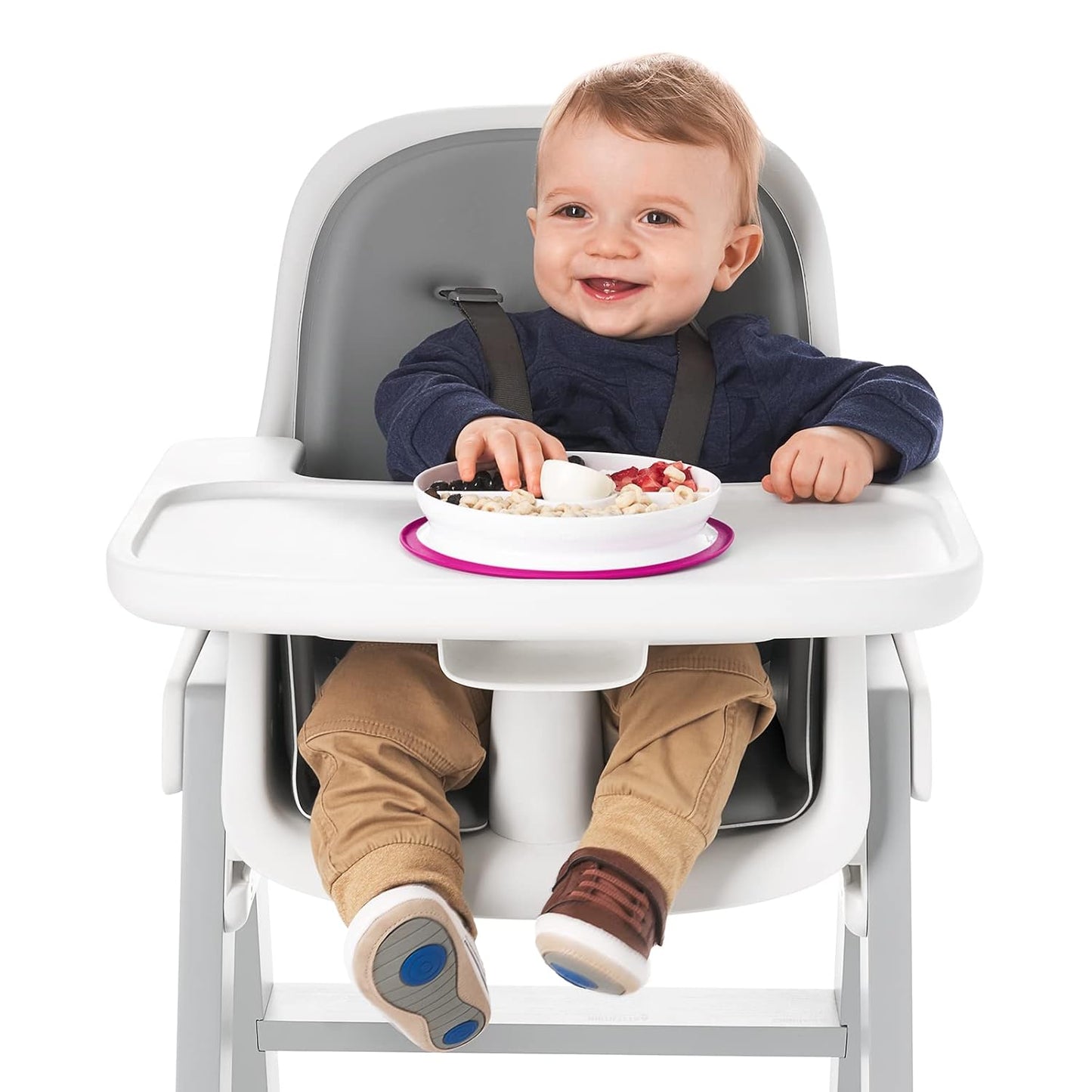 OXO Tot Stick and Stay Suction Divided Plate - Opal