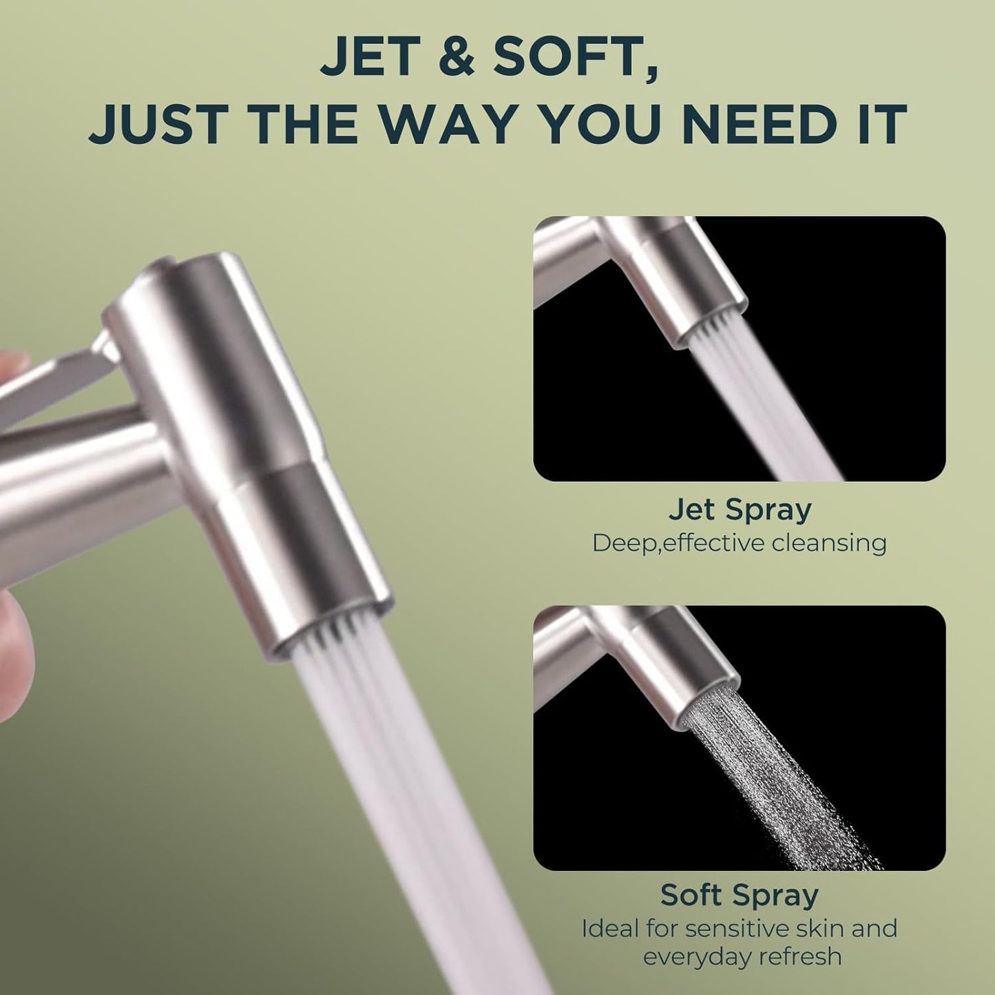 Handheld Bidet Sprayer for Toilet, Stainless Steel Jet Spray Kit Adjustable Pressure, Leak-Proof Jet Spray, Feminine Wash & Muslim Shower, Wall/Toilet Mount, Used for RV Toilets