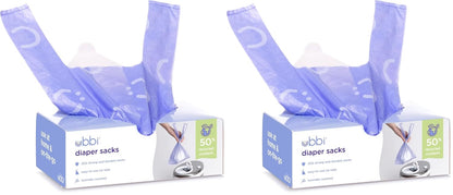 Ubbi Disposable Nappy Sacks, Lavender Scented, Easy-To-Tie Tabs, Baby Diaper Disposal or Pet Waste Bags, Value Pack, 400 Count