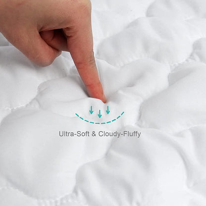 Pack and Play Sheets Mattress Pad Protector Fitted Waterproof Playard Mattress Cover, Compatible with Graco Pack n Play & Dream On Me & Pamo Babe, Playpen/Playard Sheet Quilted, Gray, 39" x 27"
