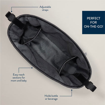 Itzy Ritzy Adjustable Stroller Caddy and Organizer Bag Featuring Front Zippered Pocket, 2 Built-In Interior Pockets & Adjustable Straps to Fit Nearly Any Stroller (Coffee and Cream)