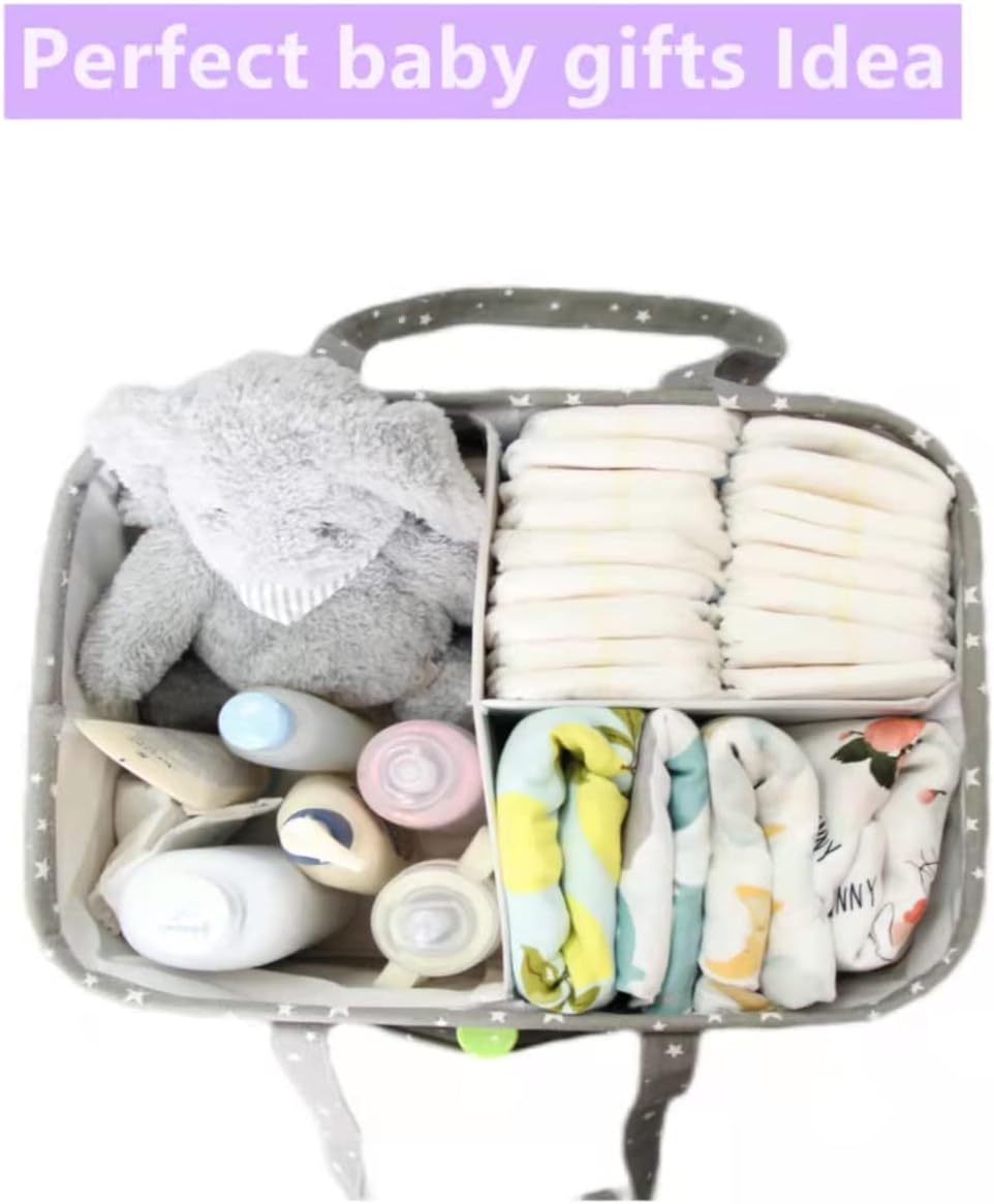 Pink Diaper Caddy Organizer for Baby Girl-Large Portable Diaper Caddy Basket for Changing Table-Diaper Organizer Caddy-Car Travel Tote Bag-Newborn Registry Baby Shower Basket for Diapers & Wipes