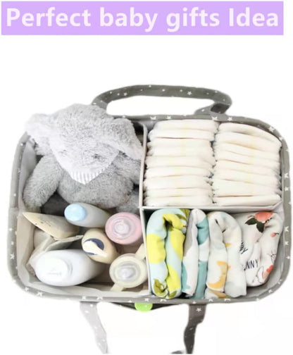 Pink Diaper Caddy Organizer for Baby Girl-Large Portable Diaper Caddy Basket for Changing Table-Diaper Organizer Caddy-Car Travel Tote Bag-Newborn Registry Baby Shower Basket for Diapers & Wipes