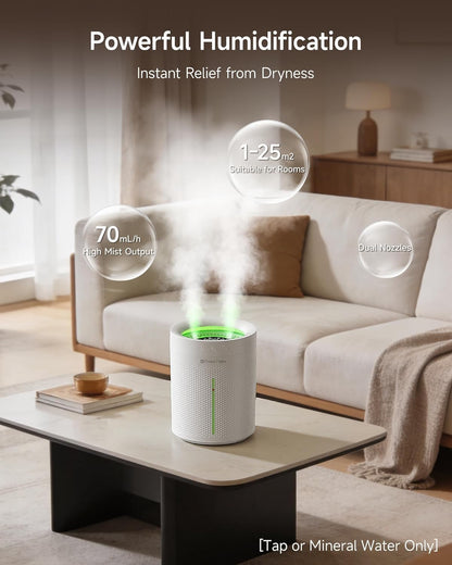 Space Player Cordless Humidifier for Bedroom, 3L Top Fill Cool Mist Ultrasonic, 4000mAh Portable, Quiet 23dB, Auto Shut-Off Timer, Easy Clean, for Baby Nursery, Plants, Home Office