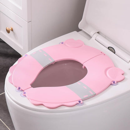 Portable Potty Training Seatï Upgraded Non-Slip-Anti pinch buttocks, No need to disassemble and install every time, saving a lot of time for Toddlers & Kids, Suitable for multi shaped toilets (Pink)