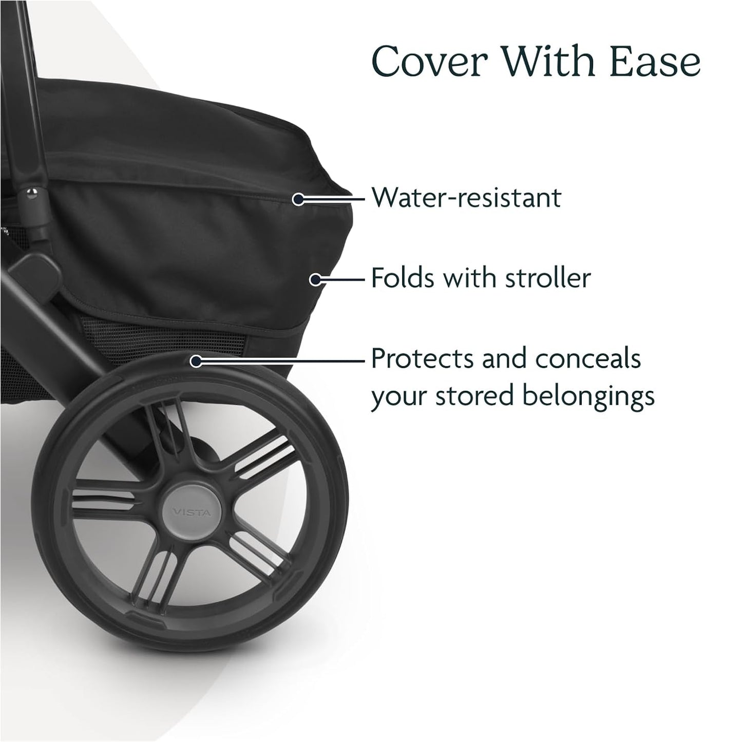 UPPAbaby Basket Cover for Vista V2 and Vista V3 Strollers - Protects and Conceals Belongings - Easy Attachment and Access - Water-Resistant Material