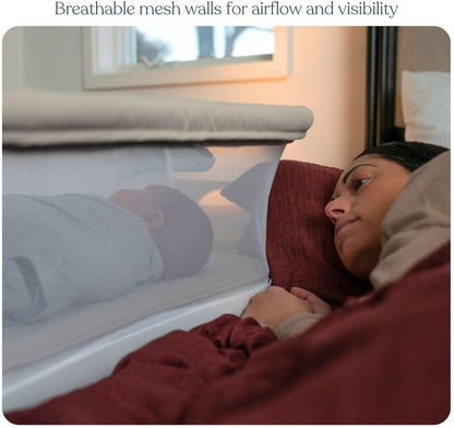 HALO® BassiNest® Bedside Sleeper – Breathable Baby Bassinet Slides Over Bed with Mesh Walls for Airflow & Visibility, Lowering Wall for Easy Access, Fits Most Beds