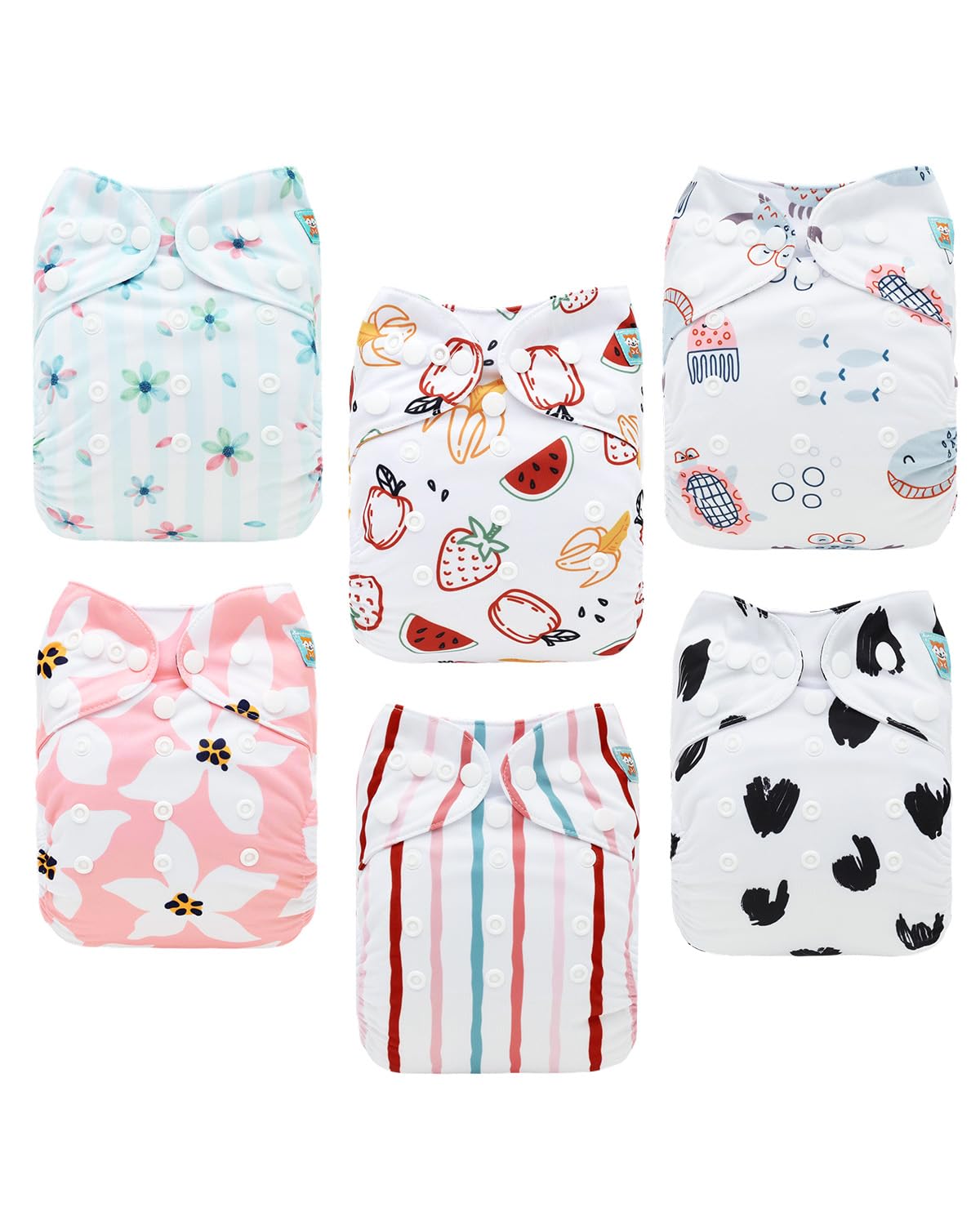 ALVABABY 12pcs Microfiber Inserts,Soft Cloth Diaper Liner,3-Layer Absorbent Inserts,Reusable for Baby Cloth Diapers 12T