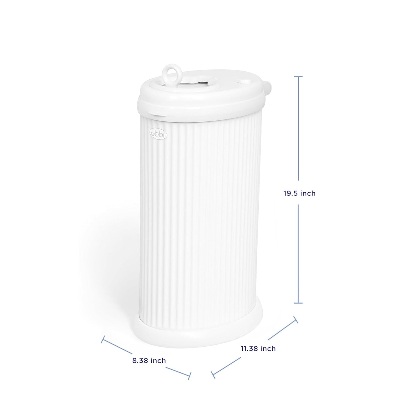 Ubbi Steel Diaper Pail, Odor Locking, No Special Bag Required, Award-Winning, Registry Must-Have, White