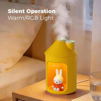 Mipow X Miffy Double Spray Humidifier 2.0 Smart App-Control RGB LED, Mini Cute Humidifier with Night Light, 500ml for Bedroom, Nursery/Office - Blue