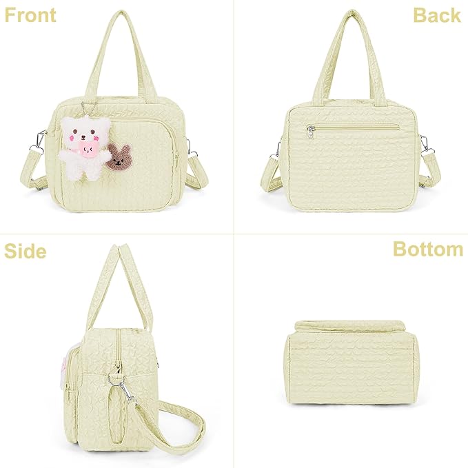 Lushandy Baby Diaper Bag Tote, Mom Bag Crossbody Diaper Bags Baby Travel Bags for Girl Pañaleras Para Bebe (Yellow, Small)
