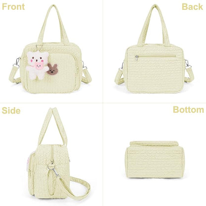 Lushandy Baby Diaper Bag Tote, Mom Bag Crossbody Diaper Bags Baby Travel Bags for Girl Pañaleras Para Bebe (Yellow, Small)