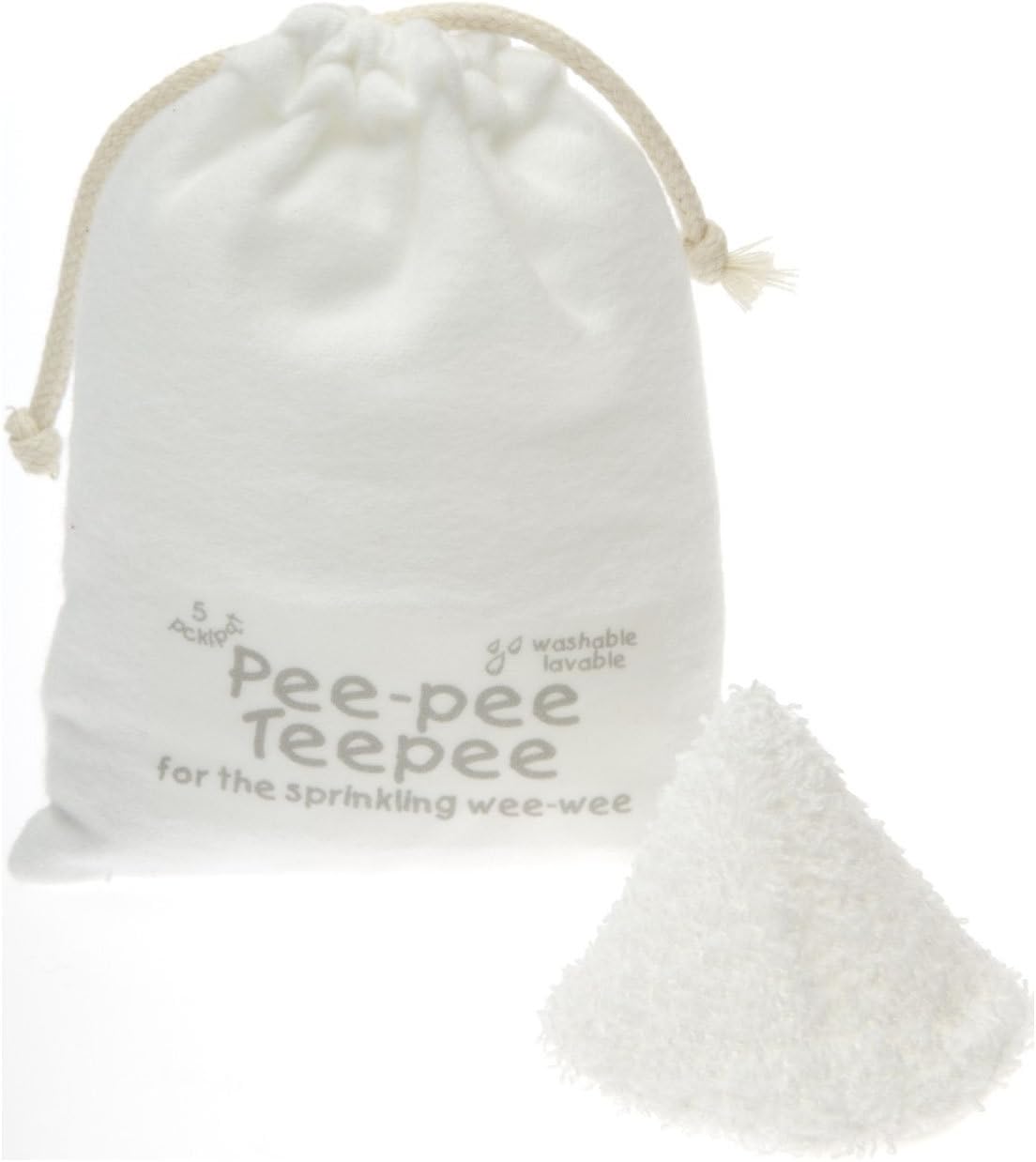 Beba Bean - Pee Pee Teepee for Baby Boy - Reusable & Washable Pee Shield for Diaper Changing - Baby Shower Gifts for Boys - Li’l Monkey Cotton Cloth - Laundry Bag - Set of 5 Covers