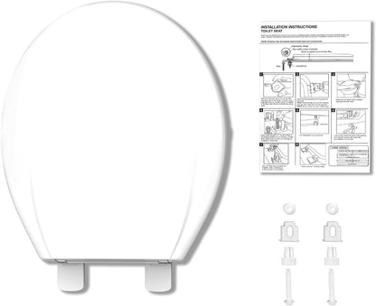 Toilet Seat Round,Toilet Seat with Toddler Seat Built in, Potty Training Toilet Seat Round Fits Both Adult and Child, with Soft Close,Easy Install and Clean - White, Round