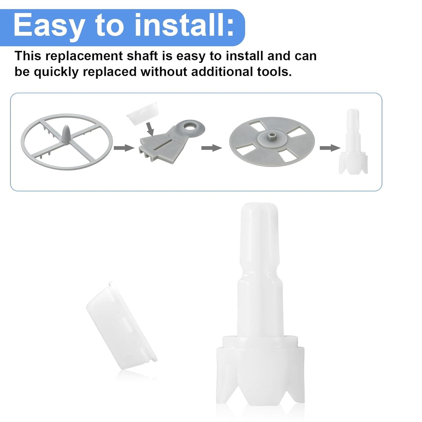 8pcs Replacement Parts Compatible with Baby Brezza FRP0046 Formula Pro Advanced, Axle Stem Shaft and Silicone Scraper Rubber Blade Pieces Accessories (Attach to Locking Cover)