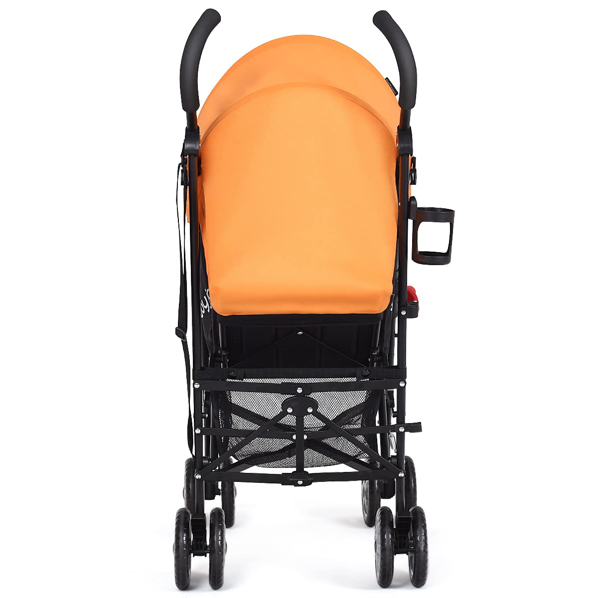 HONEY JOY Baby Lightweight Stroller, Compact Travel Stroller for Airplane, Adjustable Backrest & Canopy, 5-Point Harness, Cup Holder, Storage Basket, Foldable Umbrella Stroller for Toddlers (Black)