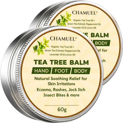 Tea Tree Oil Balm, Itchy Skin Relief for Soothing Rashes, Jock Itch, Athlete’s Foot, Folliculitis, Bug Bites. Natural Formula for Dry Sensitive Skin | Safe for All Ages 1pack