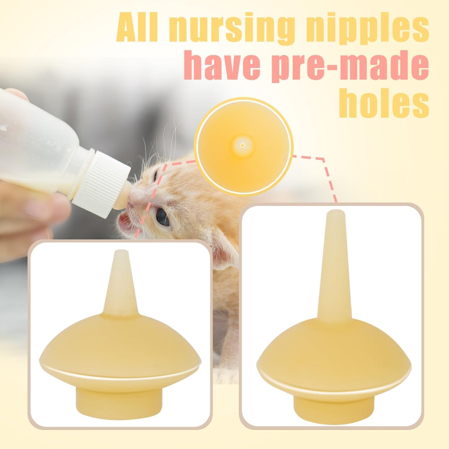 Pet Feeding Bottle and Syringes with Nipples for Small Cat Dog Animals (Model 1)