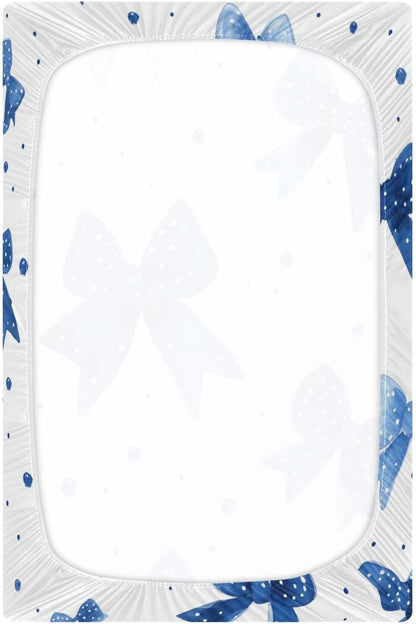 Fitted Crib Sheets Cactus and Floral Stretchy Portable Playard Sheets for Baby Toddler, Breathable Soft Mini Crib Mattress 52 x 28 in for Boys and Girls