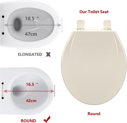 Toilet Seat Round,Toilet Seat with Toddler Seat Built in, Potty Training Toilet Seat Round Fits Both Adult and Child, with Soft Close,Easy Install and Clean - White, Round
