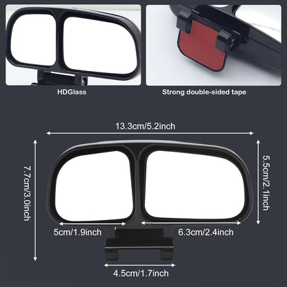 Blind Spot Mirror Adjustable 360 Degree Car Side Mirror, HD Glass Rear View Exterior Accessories Frame Thickness Less than 5MM for Car SUV (long-armed Right)