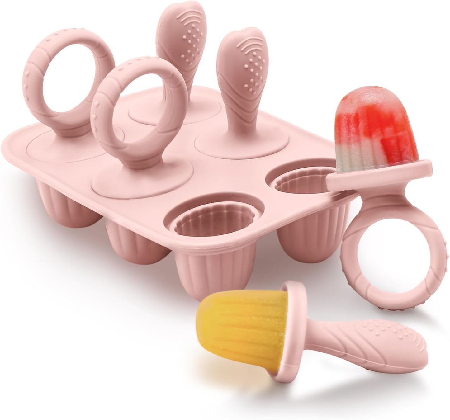 Silicone Toddlers Popsicle Molds with Sticks, 2Packs Mini Popsicles Molds for Baby Breastmilk Popsicle Molds for Teething Relief, Frozen Treats Maker Popsicle Maker Ice Pop Mold for Babies Kids