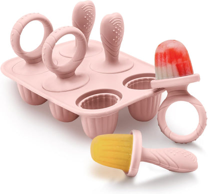 Silicone Toddlers Popsicle Molds with Sticks, 2Packs Mini Popsicles Molds for Baby Breastmilk Popsicle Molds for Teething Relief, Frozen Treats Maker Popsicle Maker Ice Pop Mold for Babies Kids