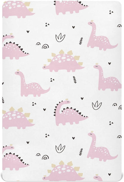 Fall Cute Mushroom Leaves Fitted Crib Sheets Stretchy Portable Playard Sheets for Baby Toddler, Breathable Soft Mini Crib Mattress 52 x 28 in for Boys and Girls