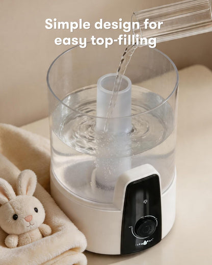 Nursery Humidifiers for Bedroom,1.06Gal(4L) humidifier for baby,3-in-1 Humidifier & Aroma Diffuser & Night Light,Dishwasher-Safe Tank Easy to Clean,Top Fill,360° Ultra-Fine Spray,Auto Shut-Off,White