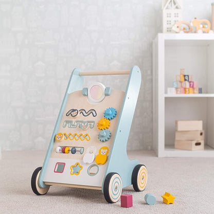 Bigjigs Toys FSC® Certified Activity Baby Walker - Wooden Walkers for Babies, Eco-Friendly Baby Walkers for 1 Year Olds, Push Along Toys