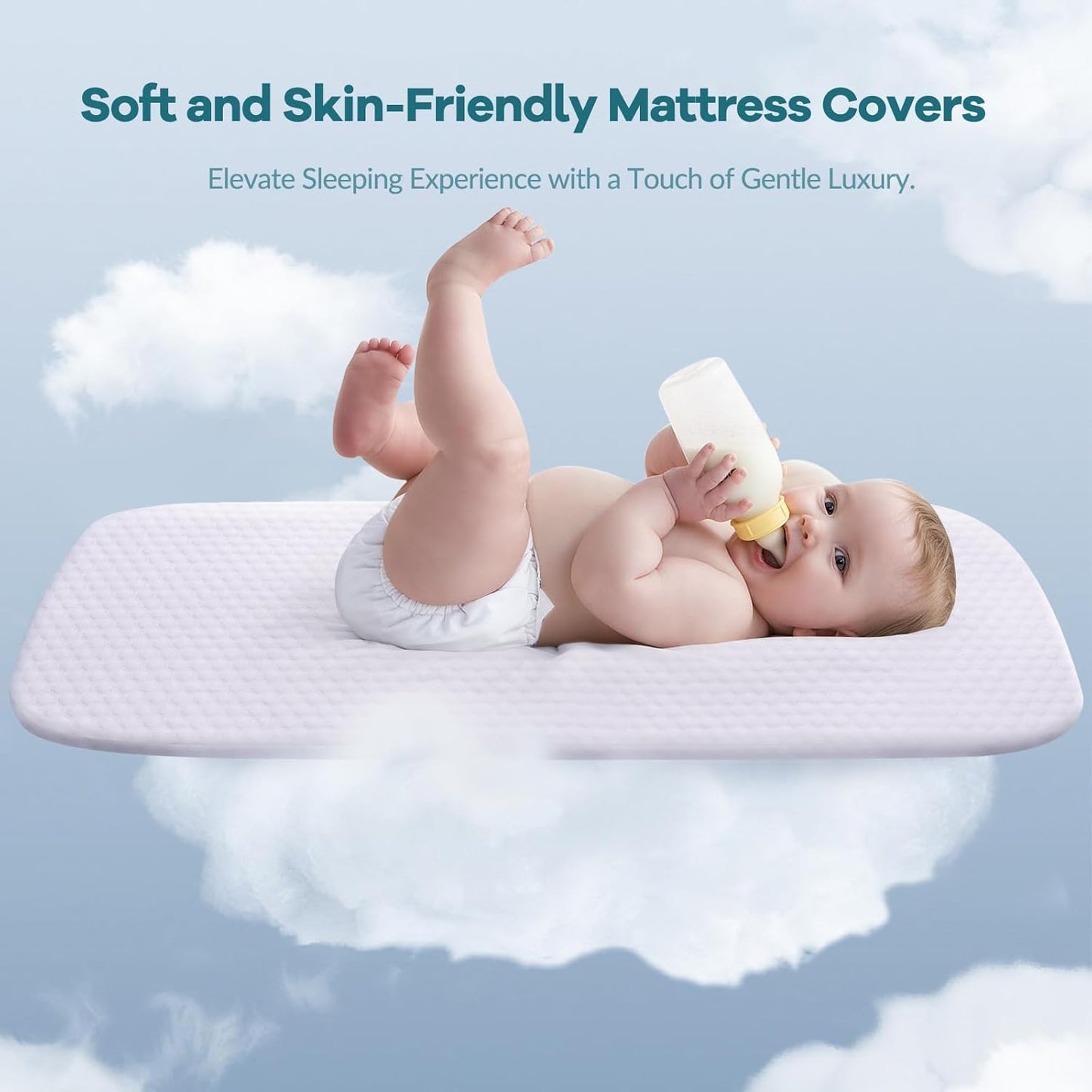 VaVaSoo Rocking Bassinet Sheet Fitted, Ultra Soft Bassinet Mattress Protector, 1 Pack