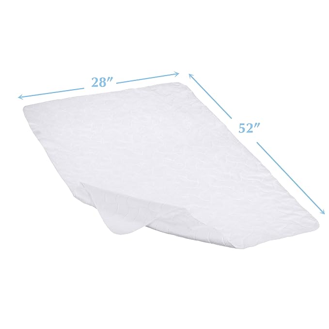 American Baby Company Waterproof Flat Reusable Crib Mattress Pad Protector, Embossed Quilt-Like Crib Protective Mattress Pad Cover for babies, adults and pets, White, 28" x 52"
