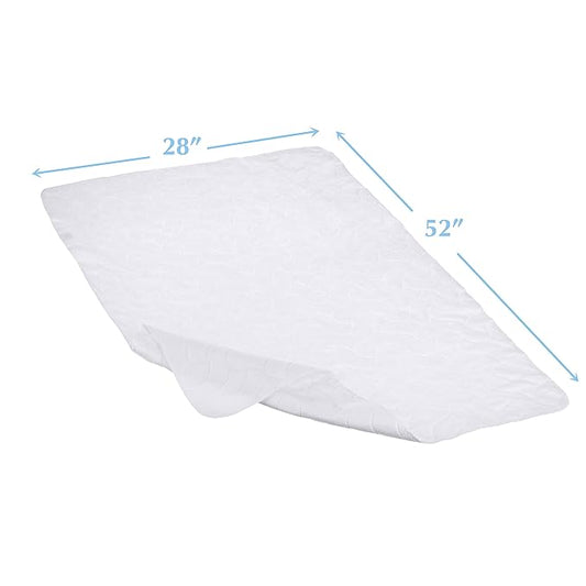 American Baby Company Waterproof Flat Reusable Crib Mattress Pad Protector, Embossed Quilt-Like Crib Protective Mattress Pad Cover for babies, adults and pets, White, 28" x 52"