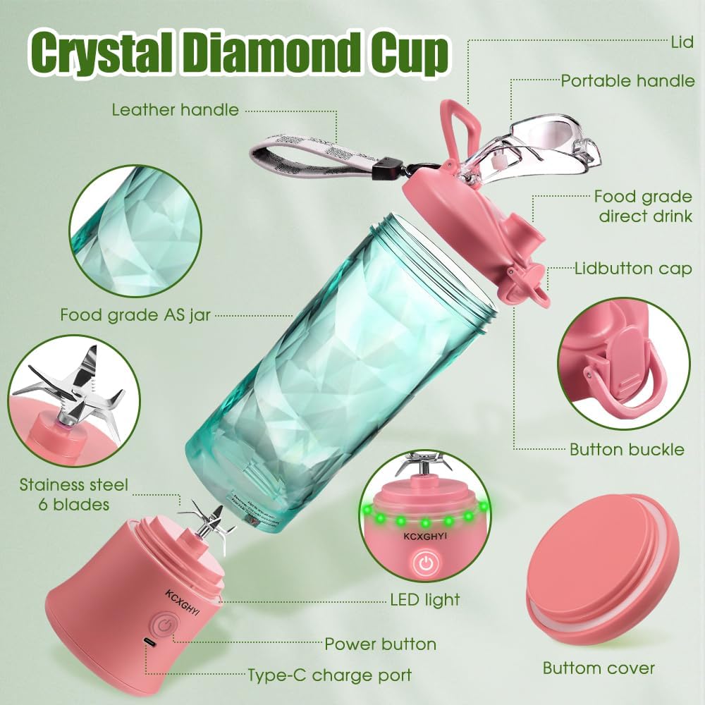 Portable Blender for Smoothies, Freshly Squeezed Juices, Milk shakes and Baby food, 20 oz BPA Free, Suitable for Outdoor Sports, Family, Travel. （Black）