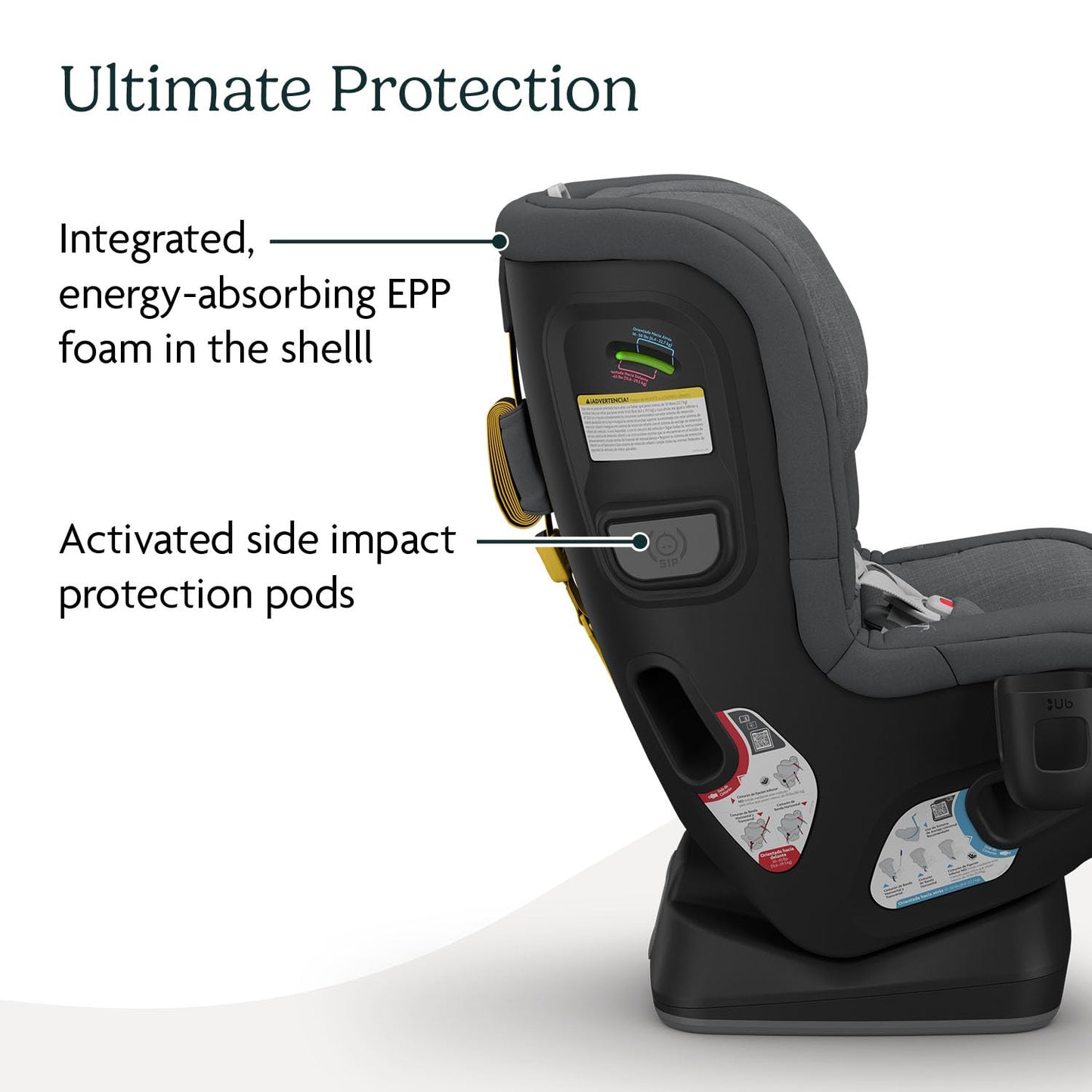 UPPAbaby Rove Convertible Car Seat - 2-in-1 Rear + Forward Facing - Quick + Secure 3-Step Install - Intuitive Safety Technology + Comfort Features - Cup Holder Included - Kavneer (Almond Mélange)