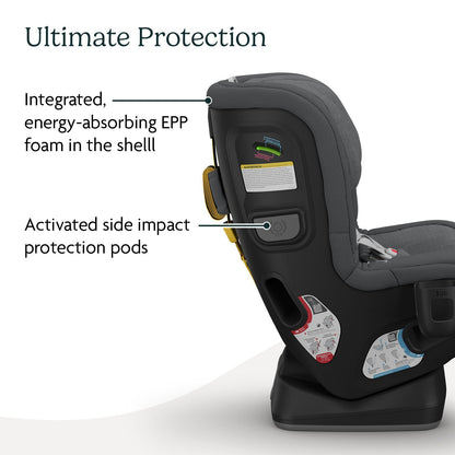 UPPAbaby Rove Convertible Car Seat - 2-in-1 Rear + Forward Facing - Quick + Secure 3-Step Install - Intuitive Safety Technology + Comfort Features - Cup Holder Included - Kavneer (Almond Mélange)