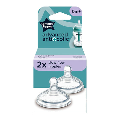 Tommee Tippee Advanced Anti-Colic Baby Bottle Nipples, Breast-Like for A Natural Latch, Soft Silicone, Medium Flow, 3+ Months, Pack of 6