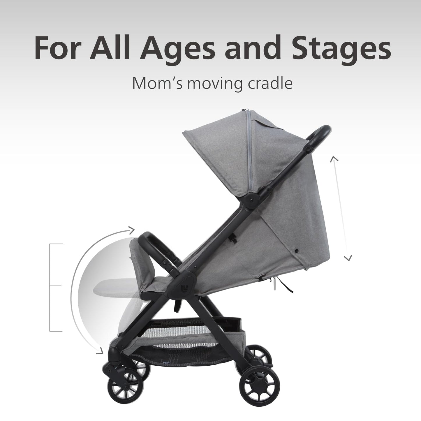 Pika Lightweight Travel Stroller for Airplane – Foldable Compact Baby Stroller, Portable Toddler Strollers with Auto-Folding Design, Adjustable Footrest, UV Canopy, Mesh Window - Up to 55 lbs