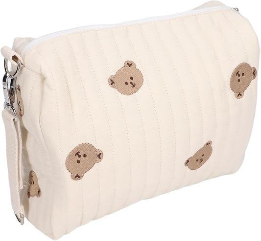 Diaper Bag, Bag Quilted Cotton Cute Pattern Nappy Diaper Storage Bag with Stroller Hooks Portable Stroller Baby Diaper Bag Diaper Bag Organizer Pouches for Baby Bottles