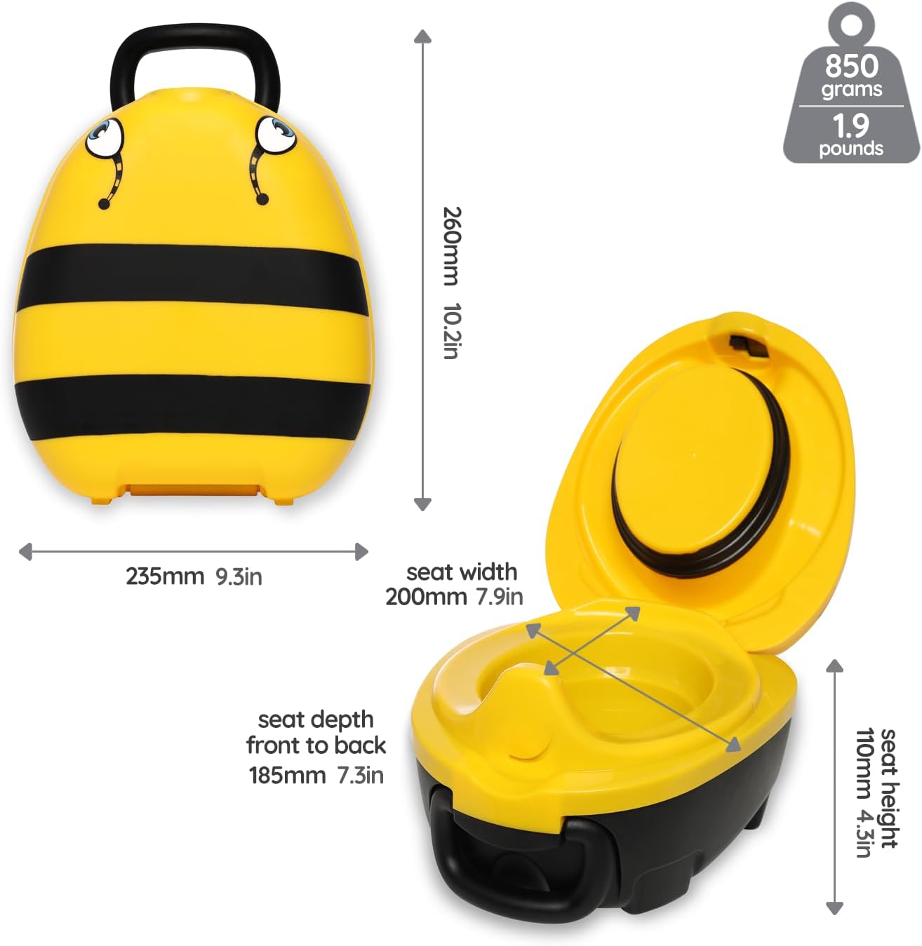 My Carry Potty - Ladybug Travel Potty, Award-Winning Portable Toddler Toilet Seat for Kids to Take Everywhere