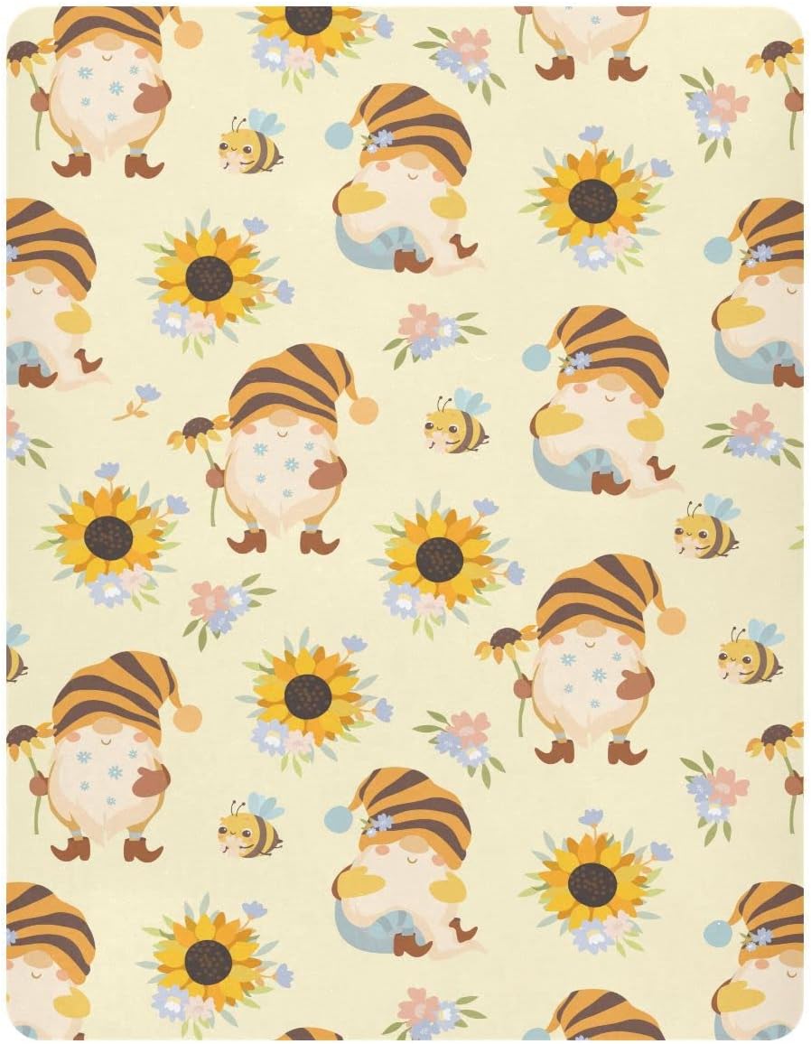 Fall Cute Mushroom Leaves Fitted Crib Sheets Stretchy Portable Playard Sheets for Baby Toddler, Breathable Soft Mini Crib Mattress 52 x 28 in for Boys and Girls