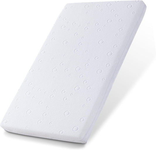 Baby Bassinet Mattress Pad, 41" x 29" x 2" Dual Sided Gel Memory Foam Mattress with Breathable Removable Soft Cover Fit for 4moms Breeze Plus Portable Playard