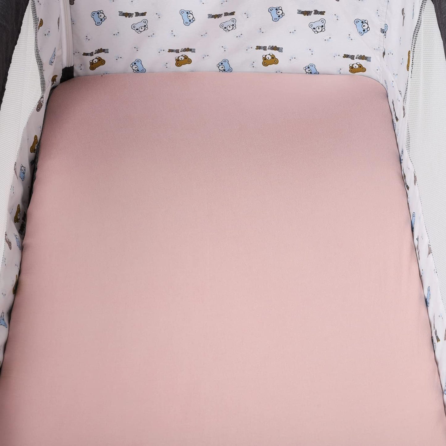 Bassinet Sheet Set 2 Pack Snug Fitted Bedside Sleeper Bassinet Sheets, Stretchy Ultra Soft, Unisex Boy Girl, Light Blue & Dinosaur