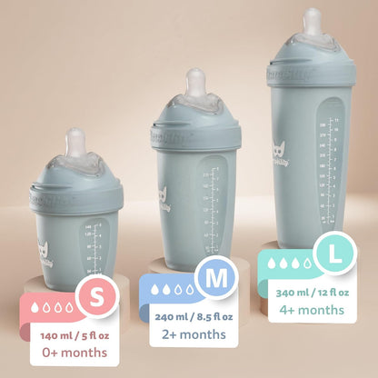 Herobility Anti-Colic Baby Bottles 5 oz / 140 ml – Pack of 3 Newborn Baby Bottles, Slow Flow Plastic Bottles, Breast-Shaped Teat for Breastfed Babies, Small Baby Bottles, Swedish Design, Batman