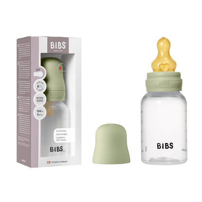 BIBS Baby Bottle 5 oz / 150 ml Silicone Nipple 2 Pack - Anti-Colic, BPA-Free, Round Nipple, Slow Flow, Lightweight & Easy to Clean, Suitable for Newborns 0+ Years - Ivory