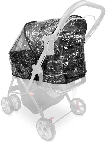 Stroller Rain Cover Made with Lightweight Transparent Sheet Featuring Small Ventilation Holes and Hook and Loop Closure Entrance for Easy Access (Pet Stroller, One Size)