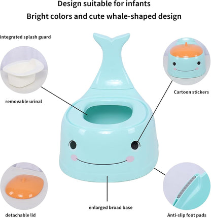 Potty Seat Baby Training Chair Boys Girls Toddler Whale Comfortable children 1-5 years old Baby toilet Animal seat with lid back potty trainer (Pink)