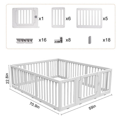 Baby Playpen Kids Activity Centre Safety Play Yard Home Indoor Outdoor New Pen (Multicolour) (White) (Macarons Classic Set 14 Panel)