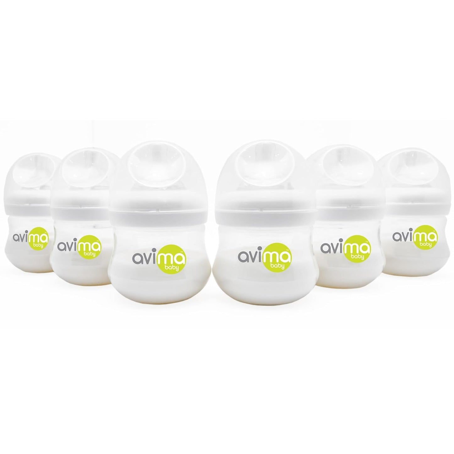 Avima Baby 4 oz Anti Colic Baby Bottles for Breastfed Babies - Slow Flow Nipples, Wide Neck Bottle, BPA Free - Newborn 0-3 Months, Stage 1 (Set of 3)