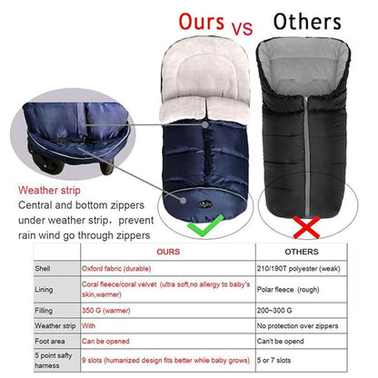 CozyMe Stroller Footmuff, Insulated Stroller Blanket Evelution for Winter Baby, Universal Waterproof Winter Bunting Bag, Cozy Universal Travel Gear Stroller Sleeping Bag Fit for 6M-4T